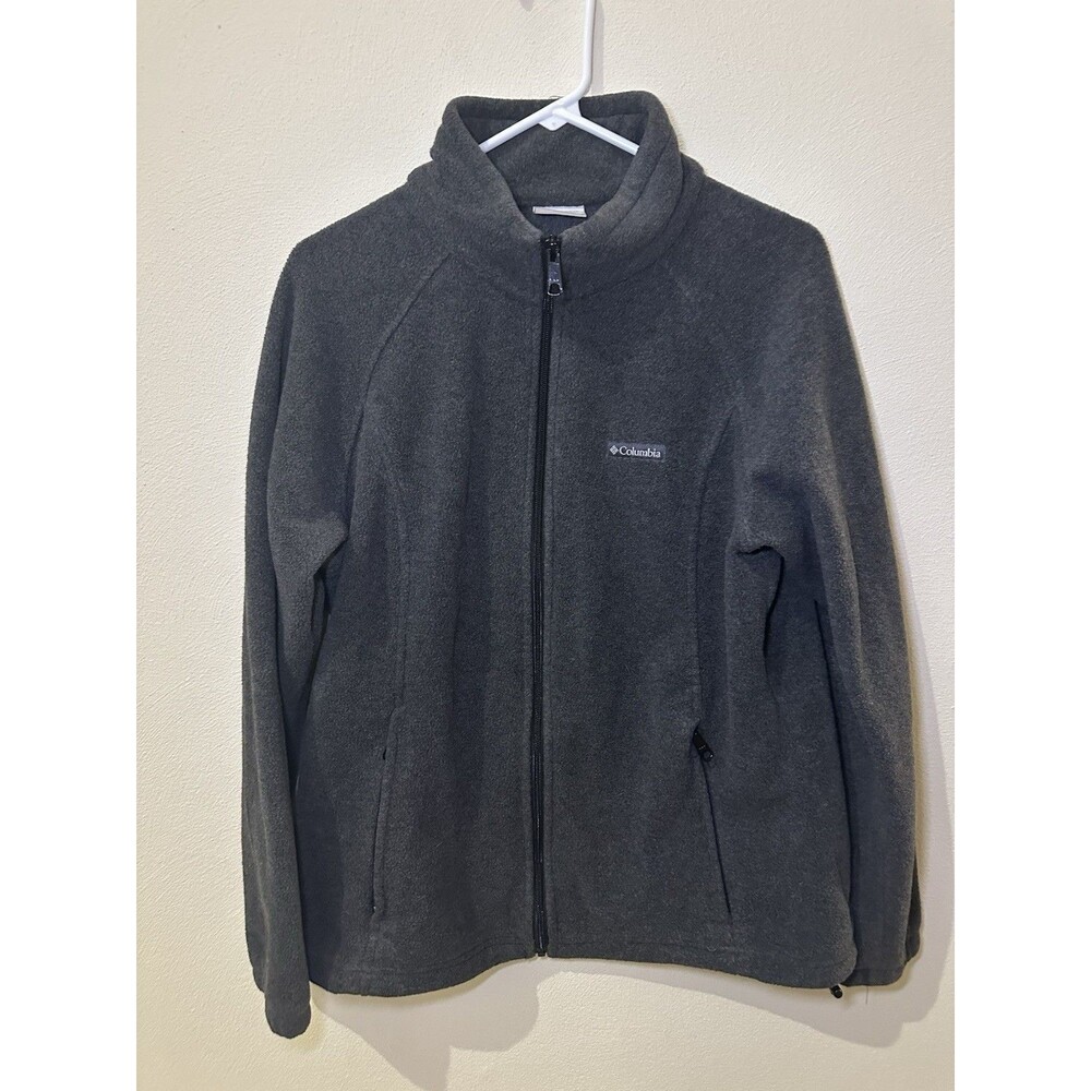 Columbia Women’s Size Large Grey Fleece Zip Up Jacket High Neck Sweater Outdoor